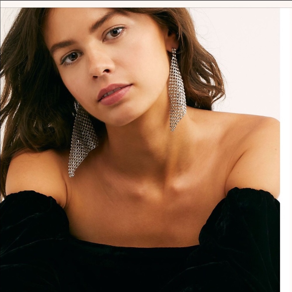 free people rhinestone dangle earrings